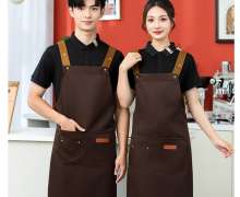 ผ้ากันเปื้อน canvas สีน้ำตาล ขนาด 70*65 ซม.