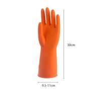 ถุงมือยางสีส้มหนา  หนา 60 มิล 