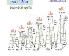 บันไดอลูมิเนียม ทรง เอ 5 ขั้น  150 ซม.