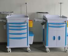 รถเข็นทางการแพทย์ ABS 5ลิ้นชัก รถเข็นฉุกเฉินช่วยชีวิต ขนาด 625*475*930 mm.