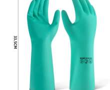 ถุงมือยางสีเขียว 1คู่  Size L ถุงมือป้องกันสารเคมี ทนกรดด่าง ถุงมืออุตสาหกรรมยาว ยางกันน้ำมัน ทนทานสำหรับงานเคมี หนาเป็นพิเศษ ใช้งานได้ยาวนาน ถุงมือไนไตรล์สำหรับงานหนัก