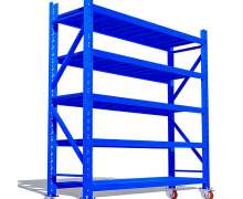 ชั้นวางของเหล็ก4ชั้น Micro Rack รับน้ำหนัก 300กกต่อชั้นมีล้อ