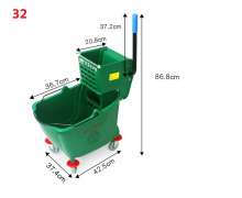 ถังบีบม็อบ32ลิตร พลาสติก ซุปเปอร์เมด สีเขียว E5-3-2  0