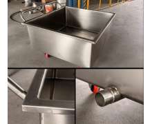 Service Trolleys Soaking Sink Trolley ซิงค์สแตนเลสมีล้อ อ่างสแตนเลสมีล้อ