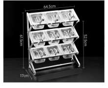 ชั้นวางเครื่องปรุงสแตนเลส ชั้นวางเครื่องปรุง ขนาด GN 1/6 จำนวน 9 ช่อง