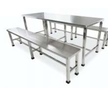 ชุดโต๊ะโรงอาหารพร้อมเก้าอี้สแตนเลส