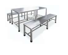 ชุดโต๊ะโรงอาหารพร้อมเก้าอี้สแตนเลส