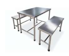 ชุดโต๊ะโรงอาหารพร้อมเก้าอี้สแตนเลส