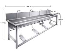 อ่างล้างมือแบบใช้เท้าสแตนเลสโรงพยาบาลห้องปฏิบัติการล้างและมีอ่างฆ่าเชื้อโรงงานอาหาร